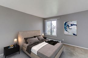 Appleton apartment for rent - a bedroom with a bed and a window