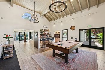 Piano and pool table