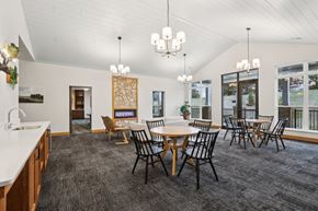 Deforest apartment for rent - A dining room with a table set for six.