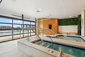 Deforest apartment for rent - A swimming pool with a 3-foot depth marker.