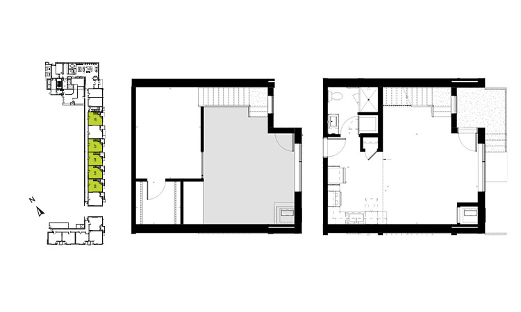 Floor plan for 1 bed, 1 bath, 593 sqft