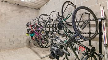 Bike rack full of bicycles