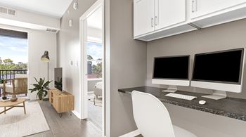 Home office with desk