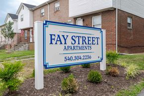Winchester townhouse for rent - Property Signage at Fay Street Apartments, Winchester Virginia