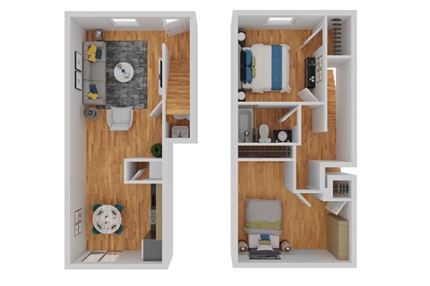 Floor plan for 2 beds, 1.5 baths, 900 sqft