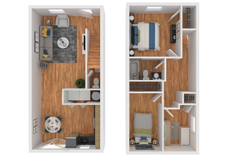 Floor plan for 3 beds, 1.5 baths, 1000 sqft