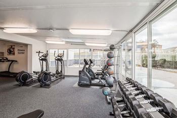 Fitness center with free weights