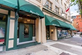 Portland apartment for rent - Street view of front of property with green awning at Whitney Gray, Portland Oregon ?