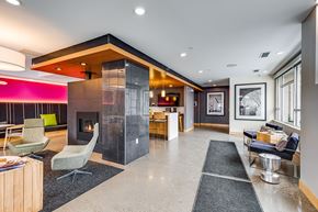 Minneapolis apartment for rent - Clubhouse with fireplace at Zest, Minneapolis, 55419