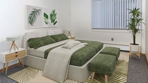 Minneapolis apartment for rent - Bedroom with Large Bed at The Venue on Knox Apartments, Minnesota, 55408