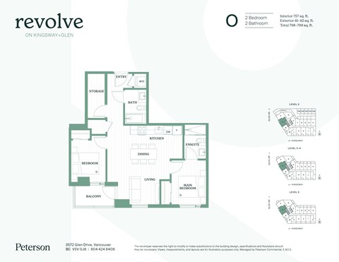 Floor plan for 2 beds, 2 baths, 658 sqft