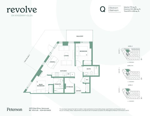 Floor plan for 2 beds, 2 baths