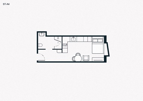 Floor plan for studio, 1 bath, 320 sqft