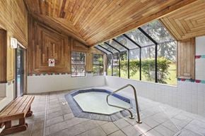 Federal Way apartment for rent - A wooden ceiling over a hot tub in a room.