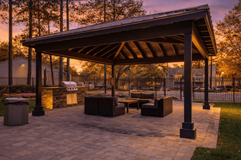 Poolside grilling area