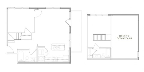 Floor plan for 2 beds, 2 baths, 960 sqft