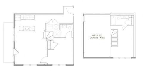 Floor plan for 2 beds, 2 baths, 995 sqft