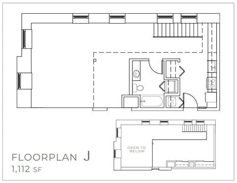 Floor plan for 1 bed, 1 bath, 1112 sqft