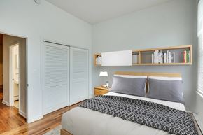 Baltimore apartment for rent - a bedroom with a bed and a closet