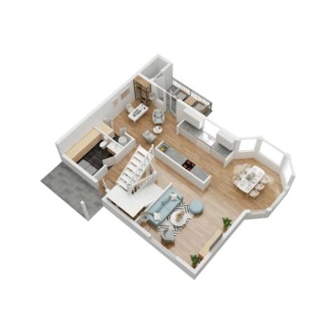 Floor plan for 3 beds, 2.5 baths, 1553 sqft