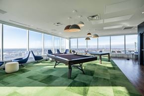 Winnipeg apartment for rent - A room with a pool table and a green carpet.