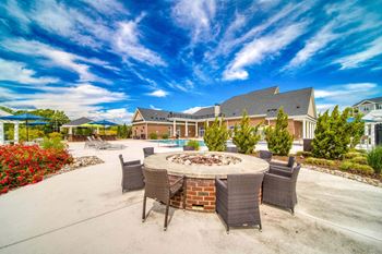 Fire pit in clubhouse