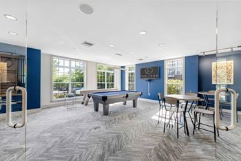 Game room with billiards table