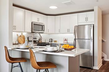 Efficient appliances in kitchen