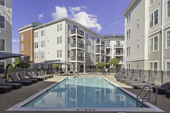 The swimming pool at the preserve apartments