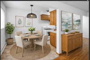 Richfield apartment for rent - A dining room with a round table and chairs.