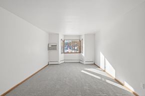 St. Louis Park apartment for rent - A spacious room with a window and a carpeted floor.