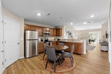 Canton apartment for rent - A kitchen with a table and chairs in the middle of the room.