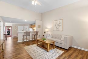 Pickerington apartment for rent - A living room with a couch, chairs, and a coffee table.