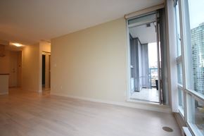 Vancouver apartment for rent - a view of the living room from the dining room