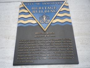 Vancouver apartment for rent - a plaque on the wall of the city of vancouver heritage building