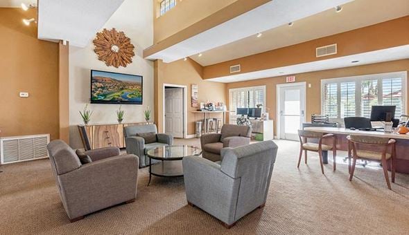 Simi Valley apartment for rent - a living room and dining room with chairs and a table