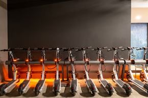 Mountain View apartment for rent - a row of exercise machines in a gym