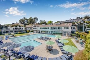 Mill Valley apartment for rent - A large outdoor swimming pool surrounded by sun loungers and umbrellas.