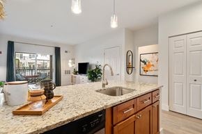 Stamford apartment for rent - a kitchen with a sink and a counter top