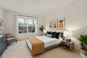 Stamford apartment for rent - a bedroom with a bed and a window
