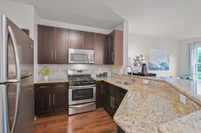 South Orange apartment for rent - an updated kitchen with granite counter tops and stainless steel appliances