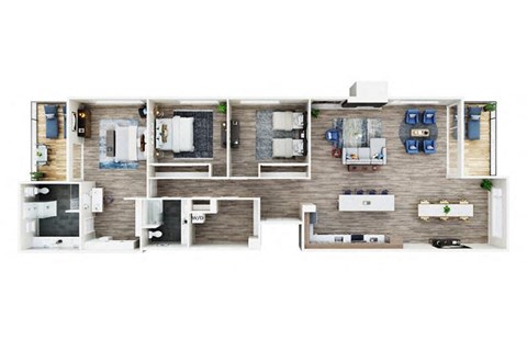 Floor plan for 3 beds, 2 baths, 2462 sqft