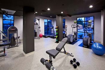 Fitness center, featuring peloton® bikes