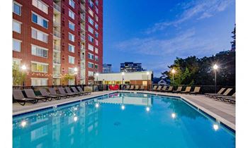 Outdoor pool with sundeck