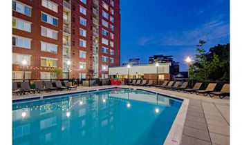 Outdoor pool with sundeck