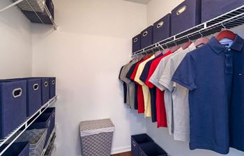 Spacious walk-in closets