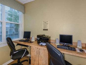Business center with individual work spaces