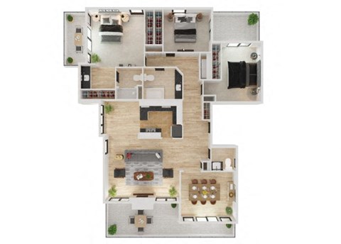 Floor plan for 3 beds, 3 baths, 1650 sqft
