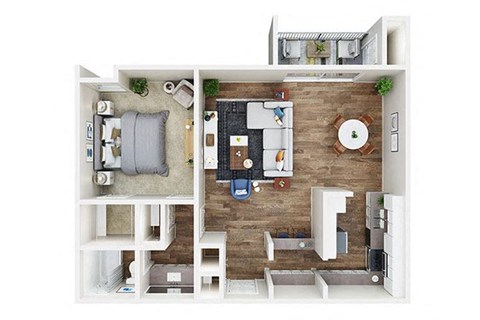 Floor plan for 1 bed, 1 bath, 780 sqft