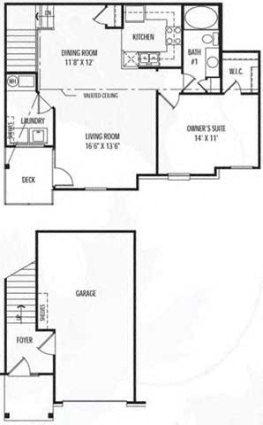 Floor plan for 1 bed, 1 bath, 813 sqft